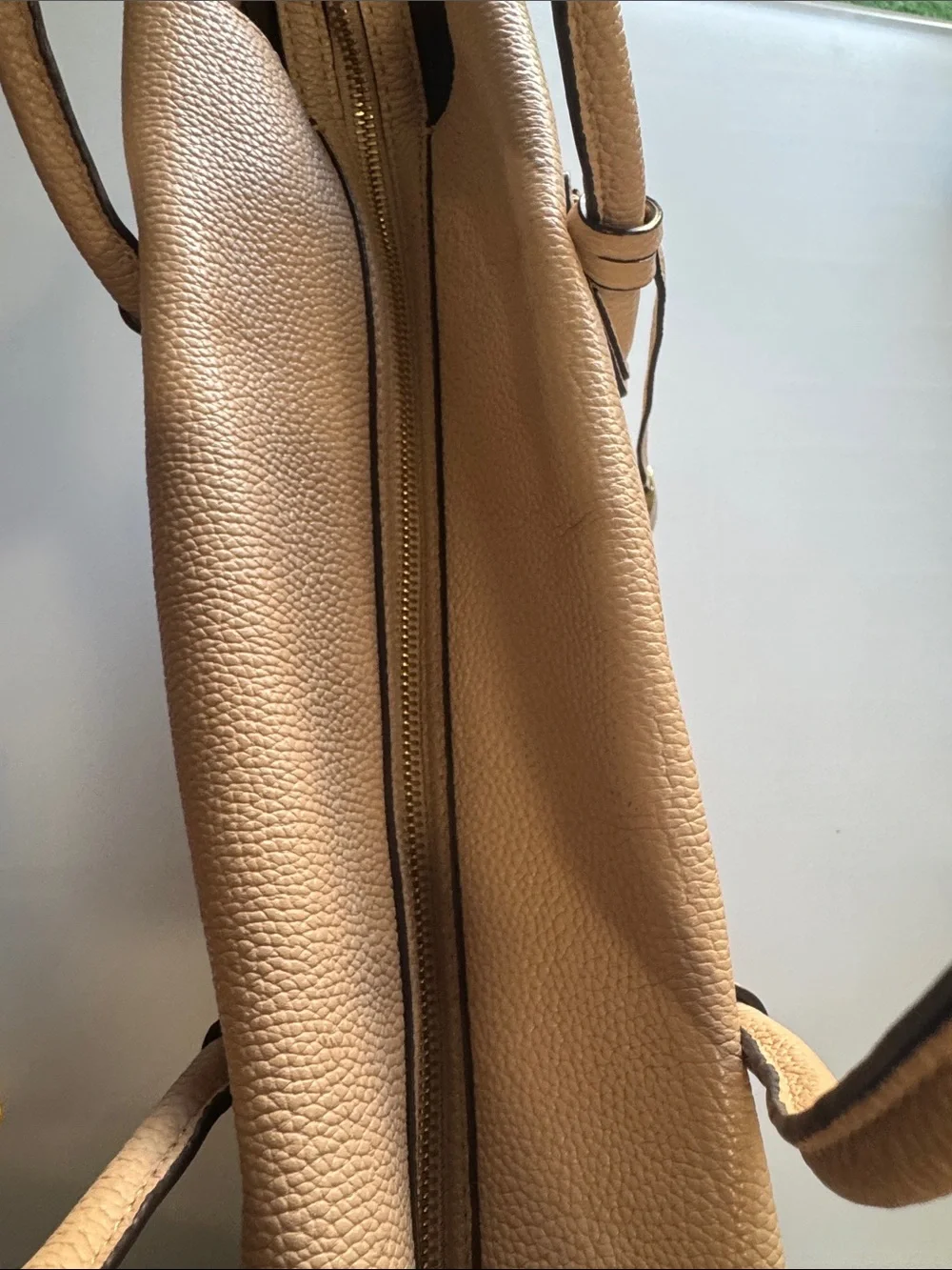 Michael Kors Metallic Nude Leather Tote with Gold Hardware